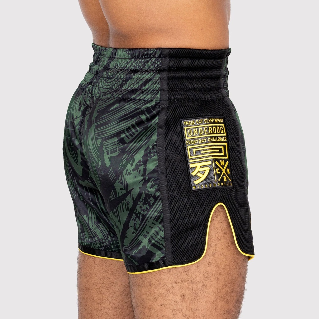 Wicked One Muay Thai Shorts Havoc, Schwarz-Khaki 3