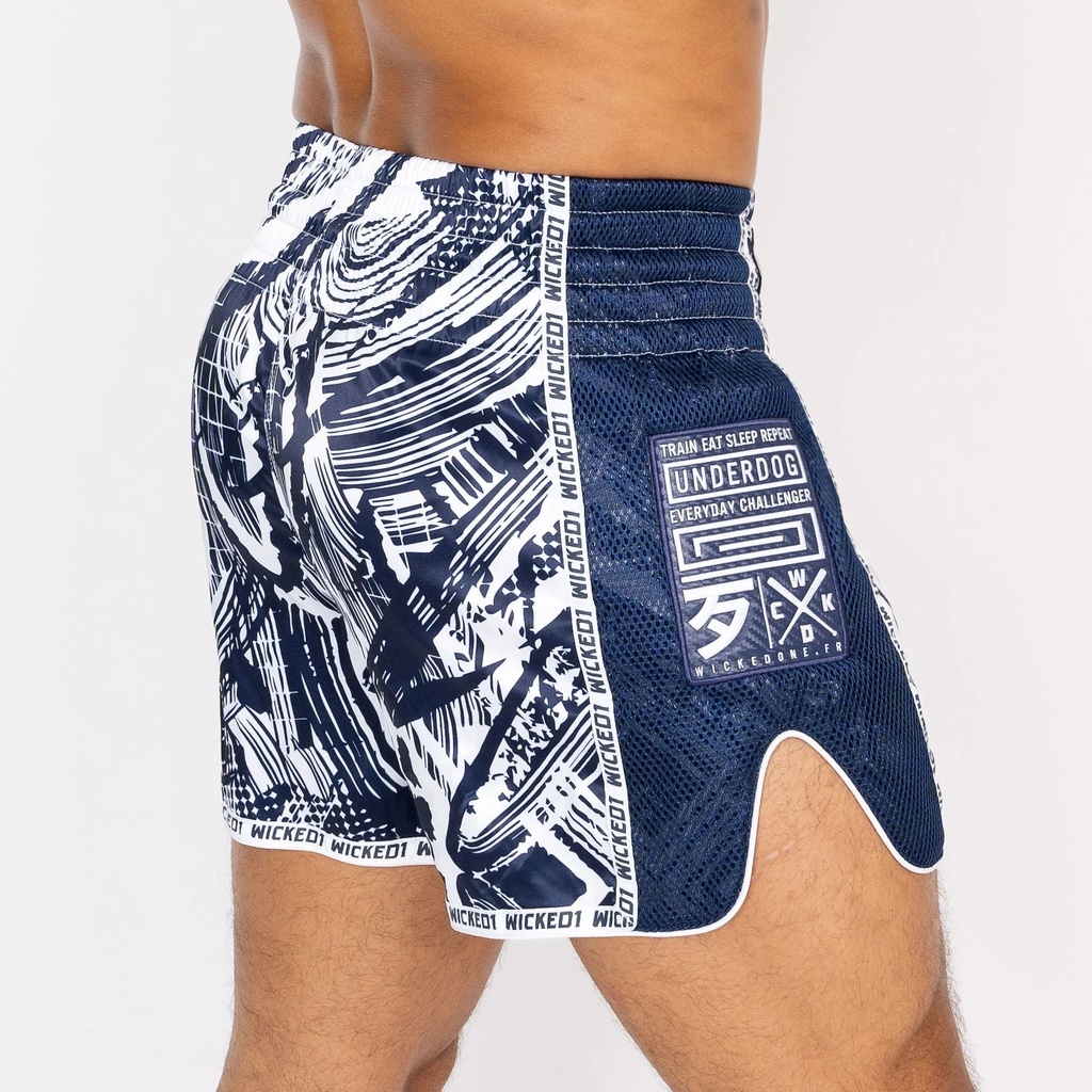 Wicked One Muay Thai Shorts Havoc, Blau-Weiß 2