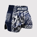 Wicked One Muay Thai Shorts Havoc, Blau-Weiß 4