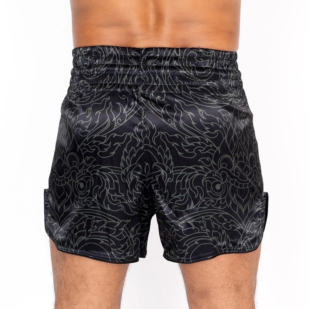 Wicked One Muay Thai Shorts Kwai, Schwarz-Khaki 3