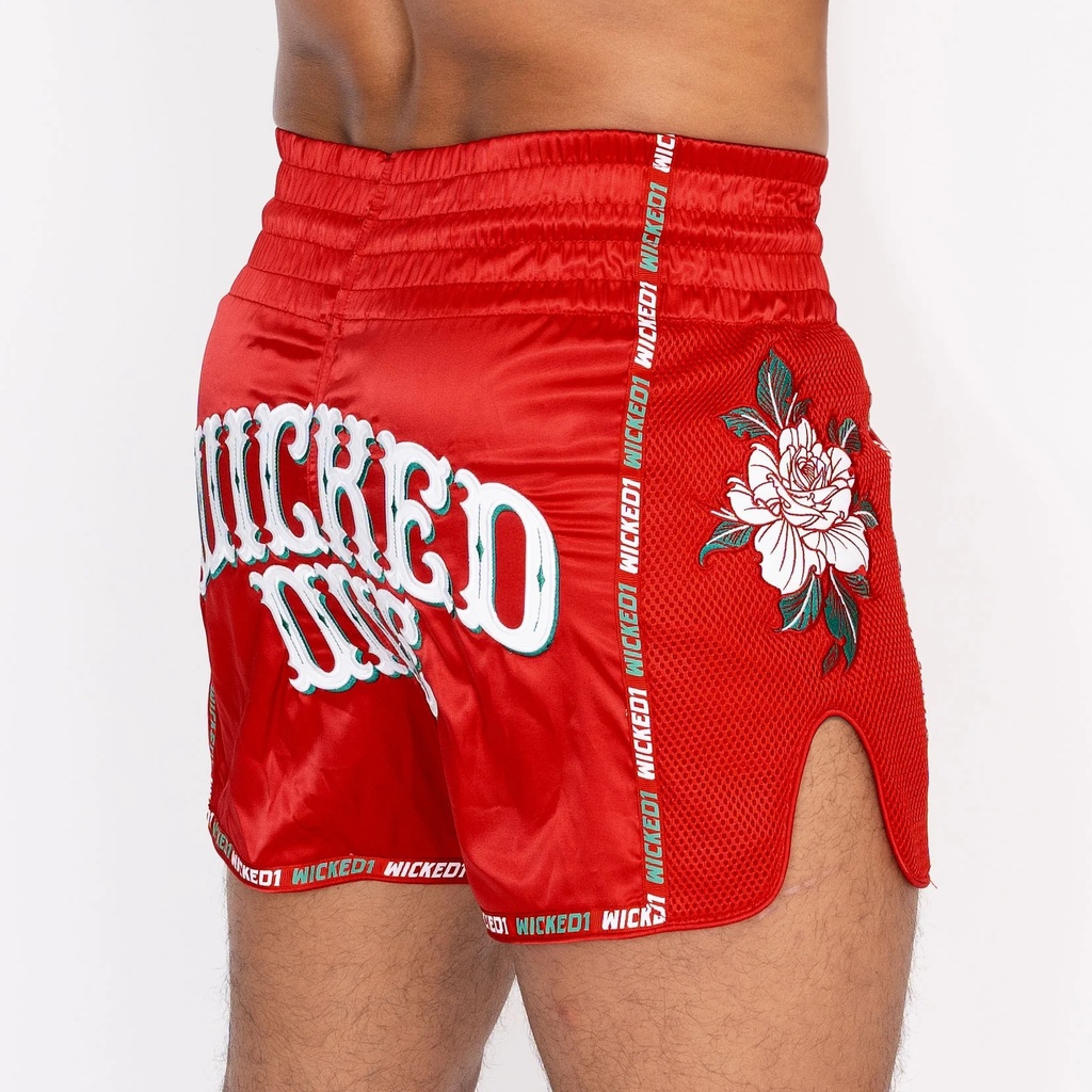 Wicked One Muay Thai Shorts Bandido, Rot 5