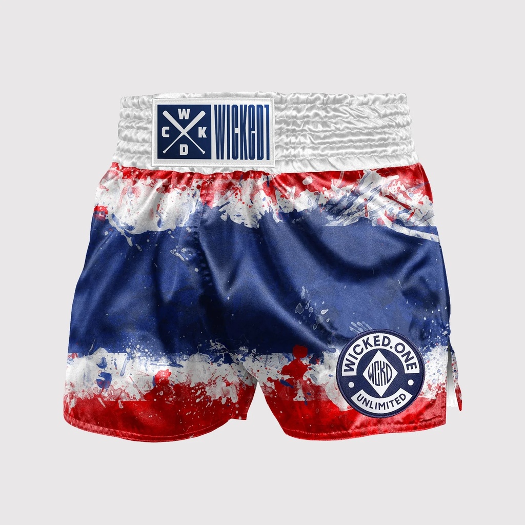 Wicked One Muay Thai Shorts Thai Flag, Blau-Weiß-Rot 5