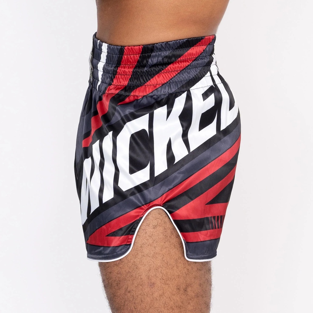 Wicked One Muay Thai Shorts District, Grau-Rot 2