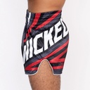 Wicked One Muay Thai Shorts District, Grau-Rot 2