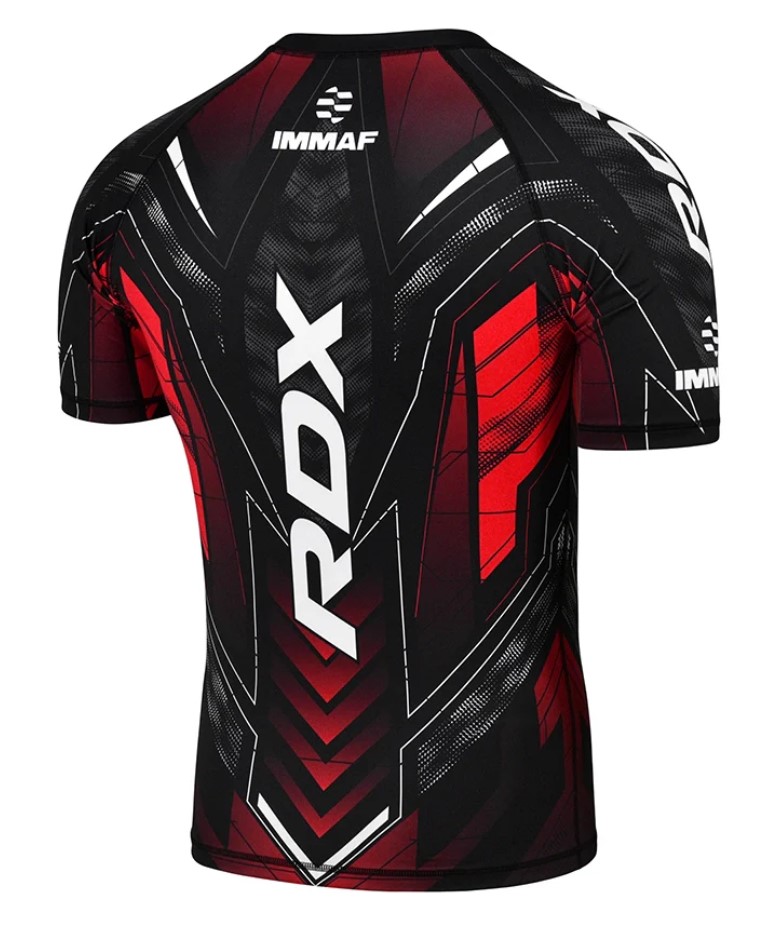 RDX Rash Guard IMMAF, Schwarz-Rot