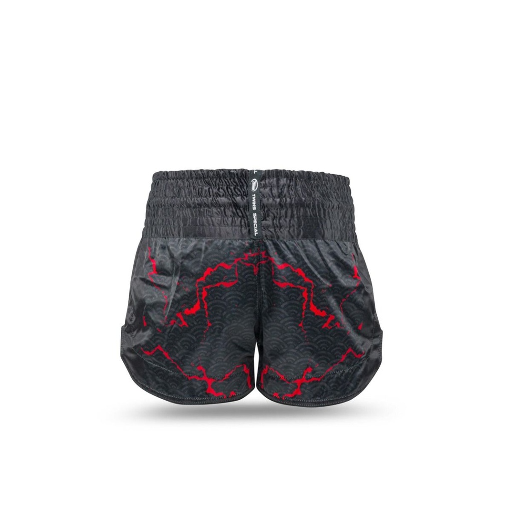 Twins X Booster Muay Thai Shorts No.7, Schwarz-Rot 2