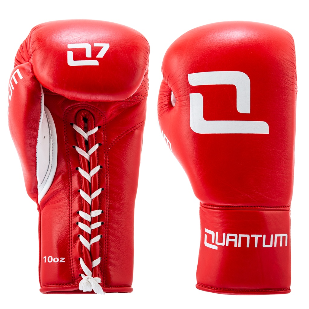 Quantum Boxhandschuhe Q7 Pro Fight mit Schnürung, Rot