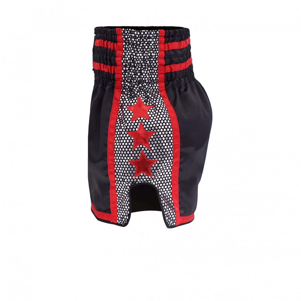 Top King Muay Thai Shorts TKTBS-239, Schwarz-Rot 2