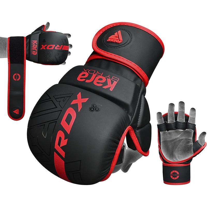 RDX MMA Handschuhe Sparring F6 Kara, Schwarz-Rot 3