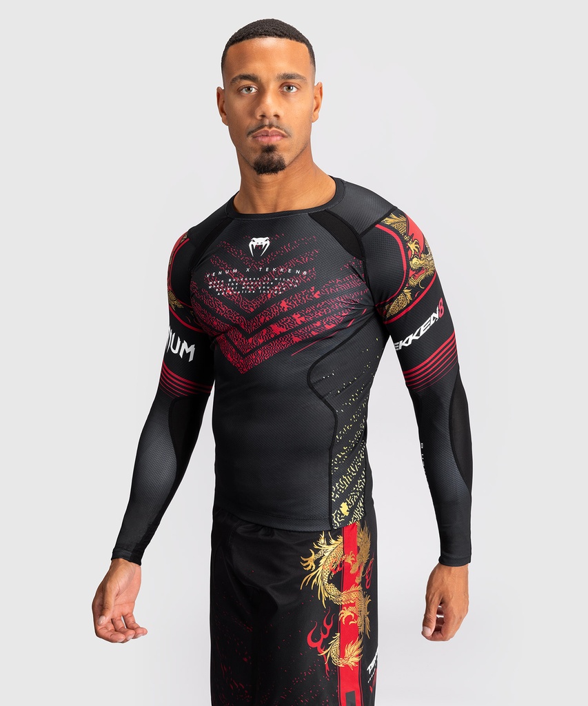 Venum Rash Guard X Tekken 8 Marshall Low, Schwarz-Rot 3