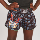 Leone Muay Thai Shorts Flames Kids, Schwarz