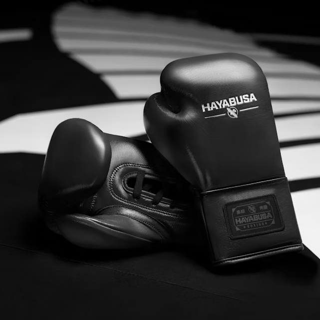 Hayabusa Boxhandschuhe Pro Fight Pferdehaar mit Schnürung, Schwarz