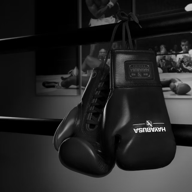 Hayabusa Boxhandschuhe Pro Fight Pferdehaar mit Schnürung, Schwarz
