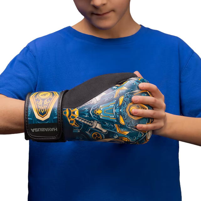 Hayabusa Boxhandschuhe S4 Junior Epic Robot, Schwarz-Blau