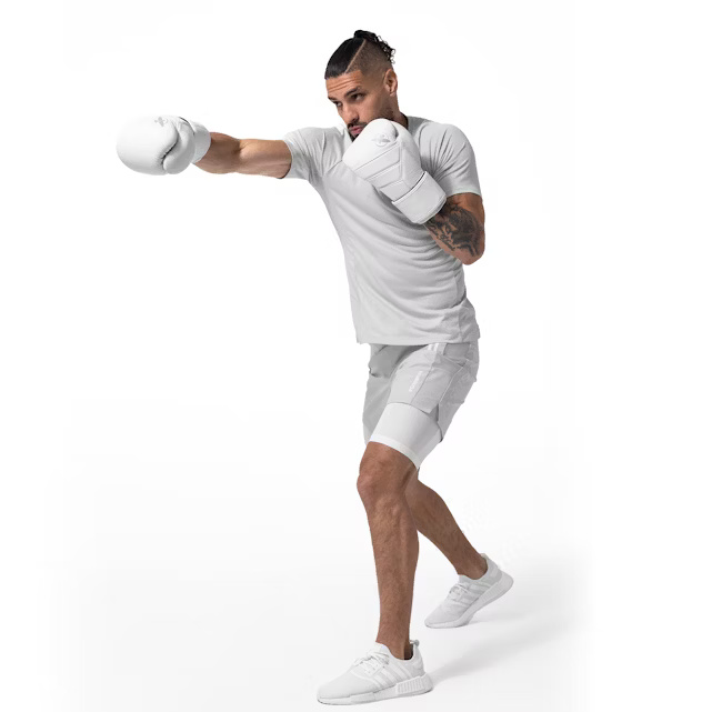 Hayabusa Training Shorts Performance mit Compression Shorts, Hellgrau