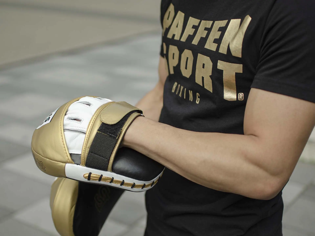 Paffen Sport Boxpratzen Pro, Weiß-Gold