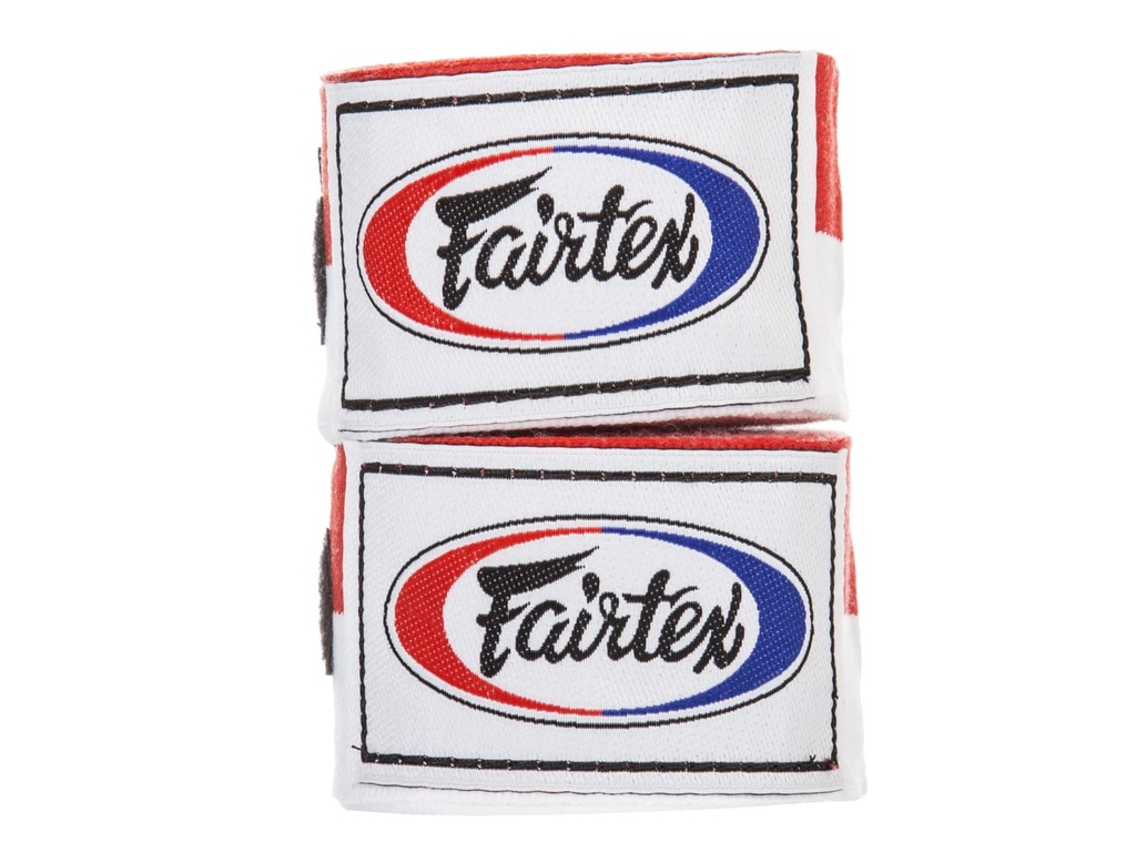 Fairtex Boxbandagen 4,5m Halbelastisch, Rot-Weiß