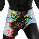 Fairtex Muay Thai Shorts BS1909 Satoru, Silber-Schwarz-Rot