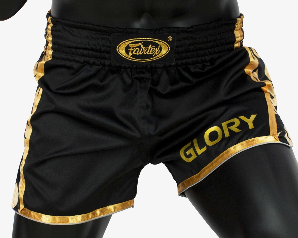 Fairtex Muay Thai Shorts Glory BSG1, Schwarz-Gold