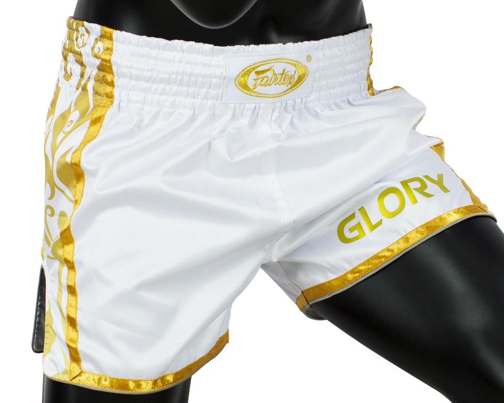 Fairtex Muay Thai Shorts Glory BSG2, Weiß-Gold