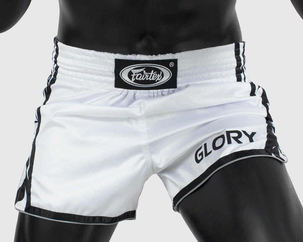Fairtex Muay Thai Shorts Glory BSG3, Weiß-Schwarz