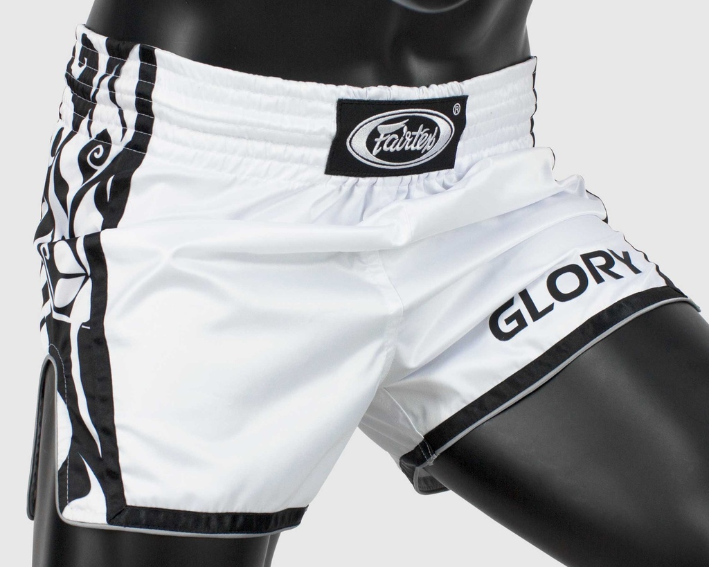 Fairtex Muay Thai Shorts Glory BSG3, Weiß-Schwarz