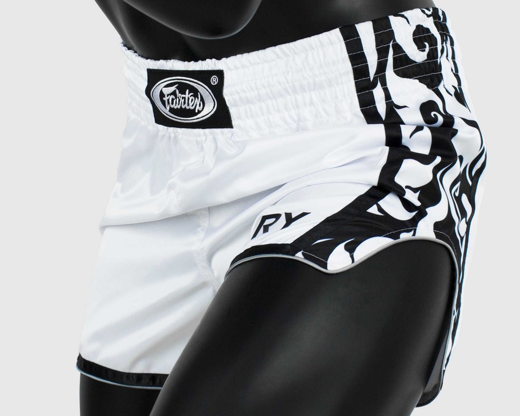 Fairtex Muay Thai Shorts Glory BSG3, Weiß-Schwarz