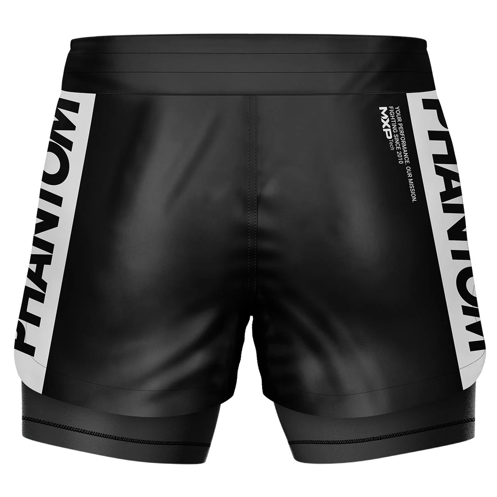 Phantom Fight Shorts Fusion 2in1 Apex, Schwarz