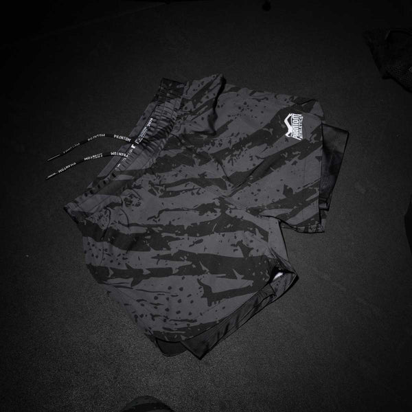 Phantom Fight Shorts Fusion 2in1 Camo Tiger, Schwarz-Grau