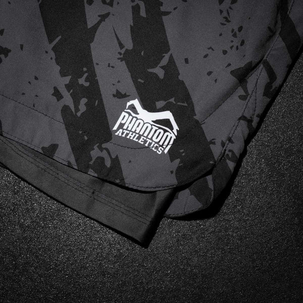 Phantom Fight Shorts Fusion 2in1 Camo Tiger, Schwarz-Grau