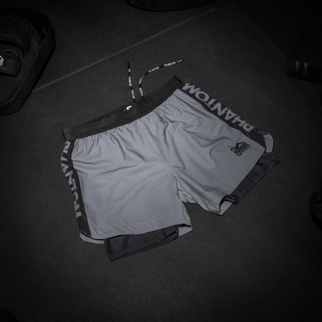 Phantom Fight Shorts Fusion 2in1, Grau