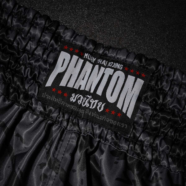 Phantom Muay Thai Shorts Camo Tiger, Schwarz-Grau