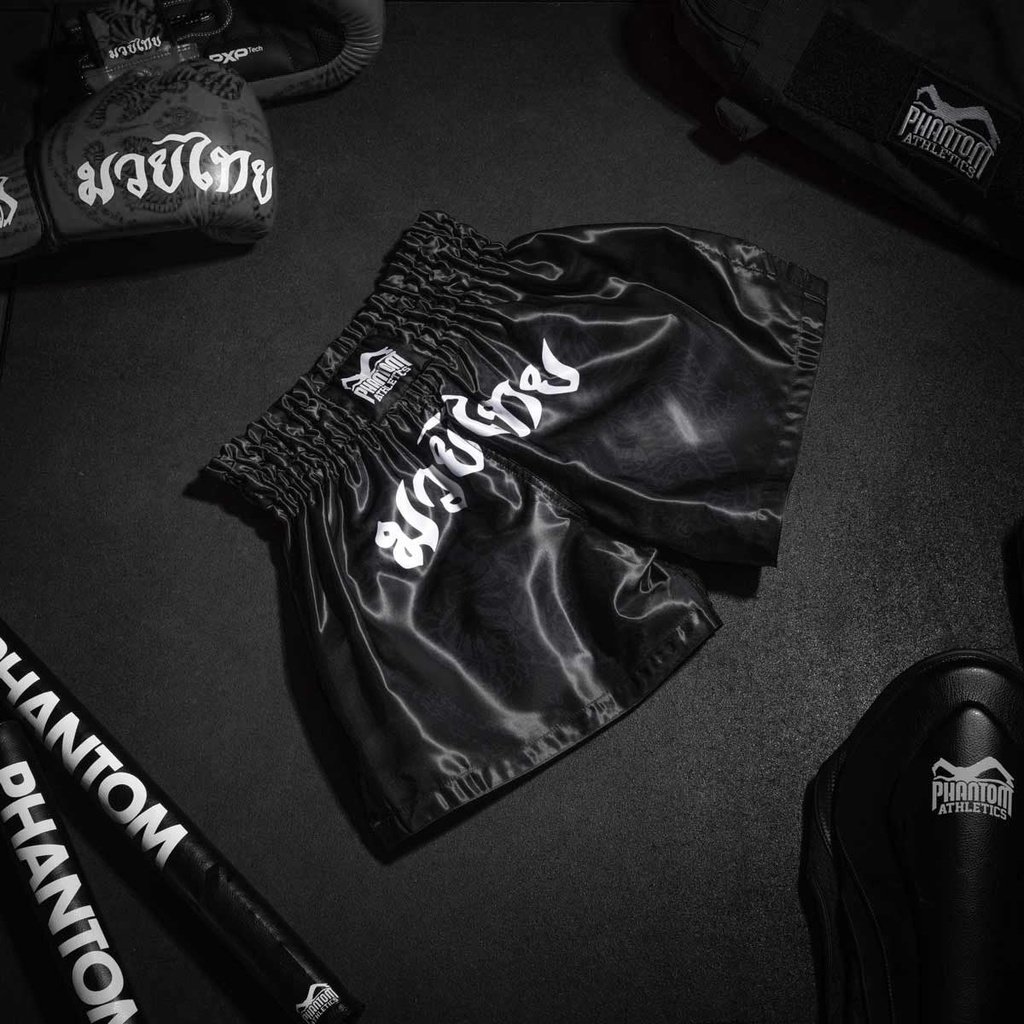 Phantom Muay Thai Shorts Sak Yant, Schwarz-Weiß