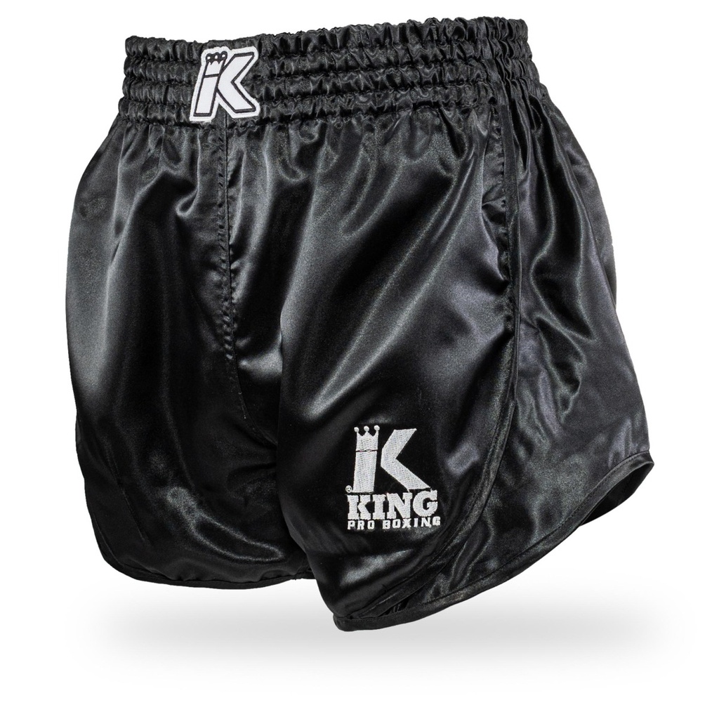King Pro Boxing Muay Thai Shorts Retro Hybrid 1, Schwarz