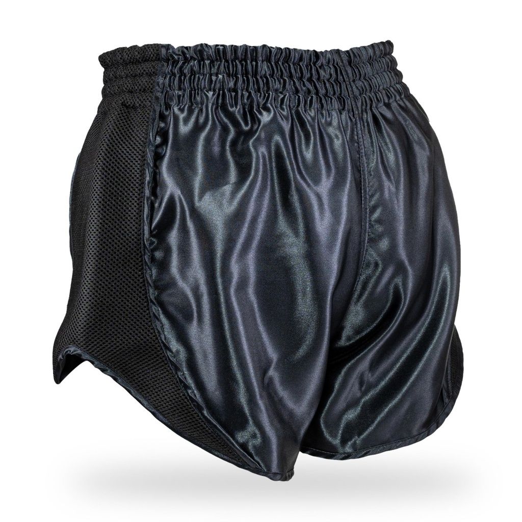 King Pro Boxing Muay Thai Shorts Retro Mesh 1, Schwarz