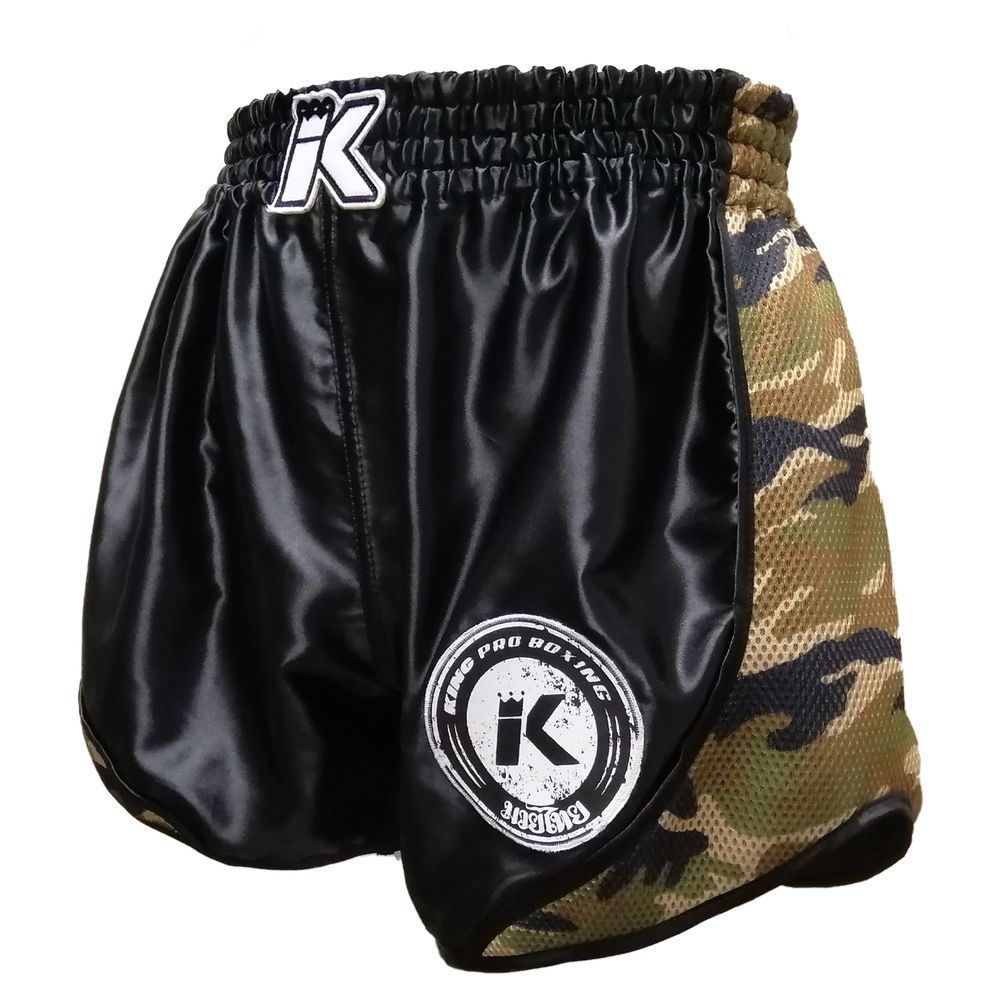 King Pro Boxing Muay Thai Shorts Retro Mesh 3, Camogrün