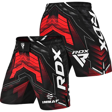 RDX Fight Shorts IMMAF, Schwarz-Rot