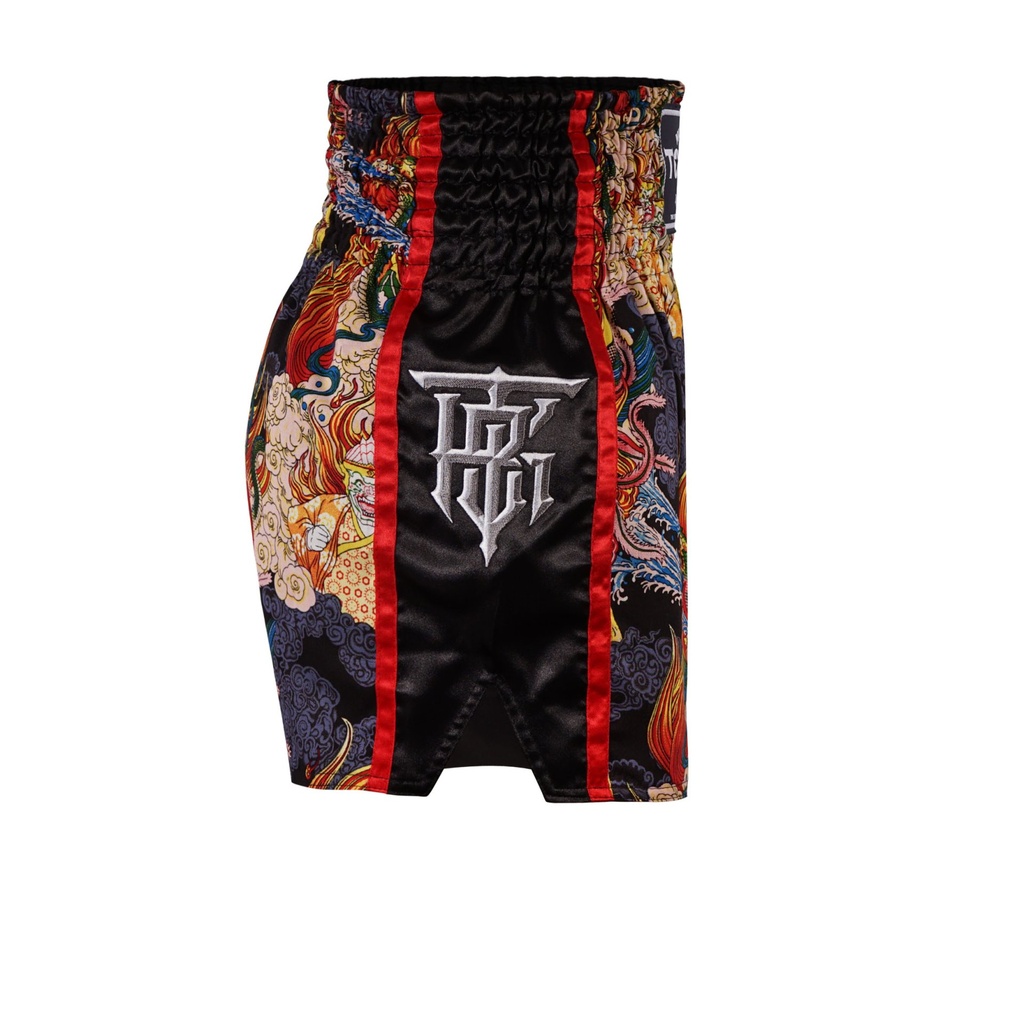 Top King Muay Thai Shorts TKTBS-205-WH, Weiß-Mehrfarbig