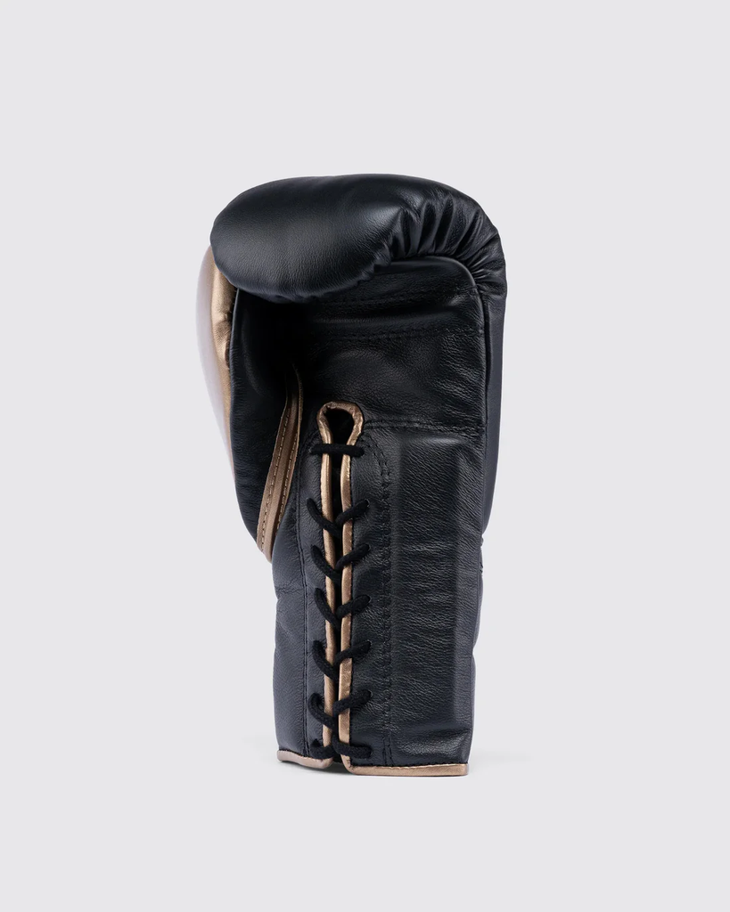 Fly Boxhandschuhe Superlace 2 mit Schnürung, Schwarz-Gold