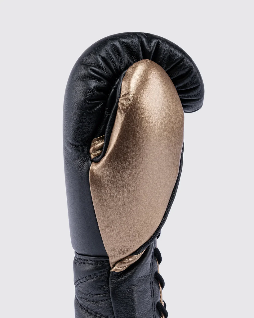 Fly Boxhandschuhe Superlace 2 mit Schnürung, Schwarz-Gold