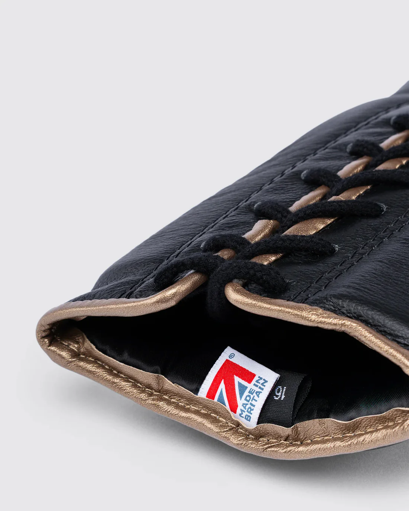 Fly Boxhandschuhe Superlace 2 mit Schnürung, Schwarz-Gold