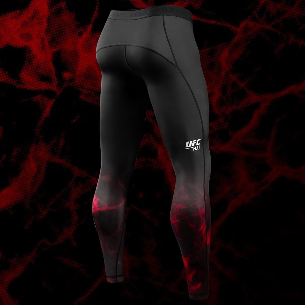 Hayabusa UFC Compression Pants, Schwarz-Rot 2