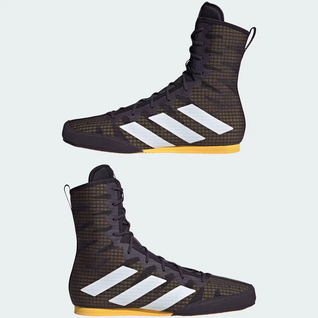 adidas Boxschuhe Box Hog 4, Schwarz-Weiß-Gelb