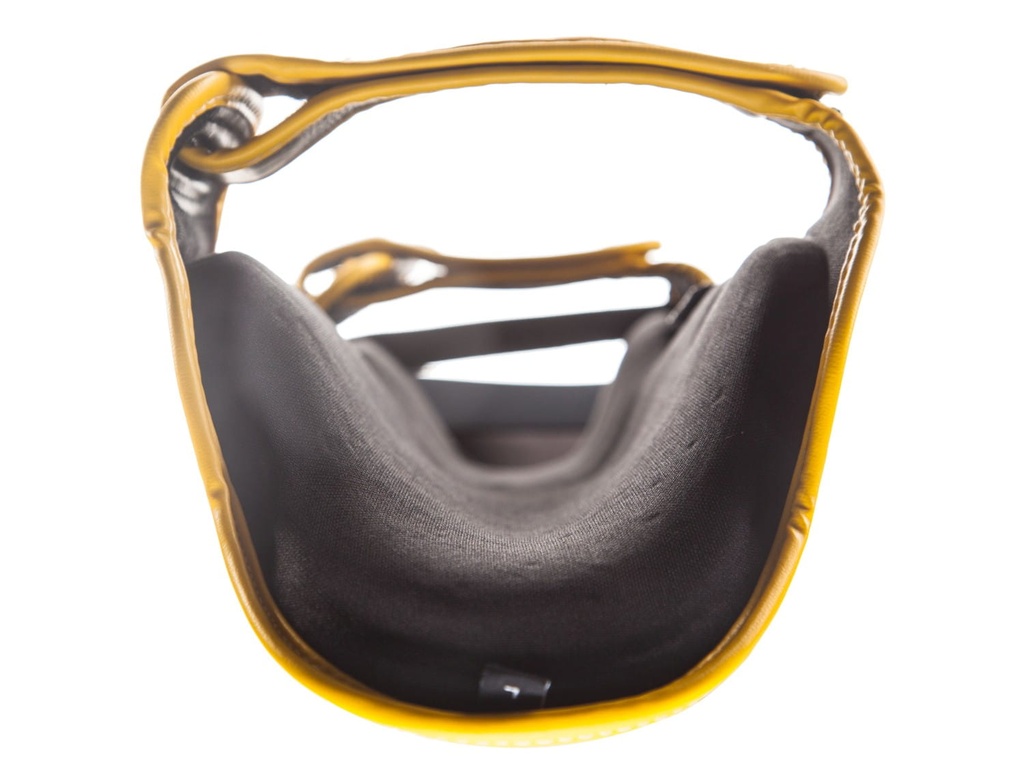 Top King Schienbeinschoner Pro Leder, Schwarz-Gelb