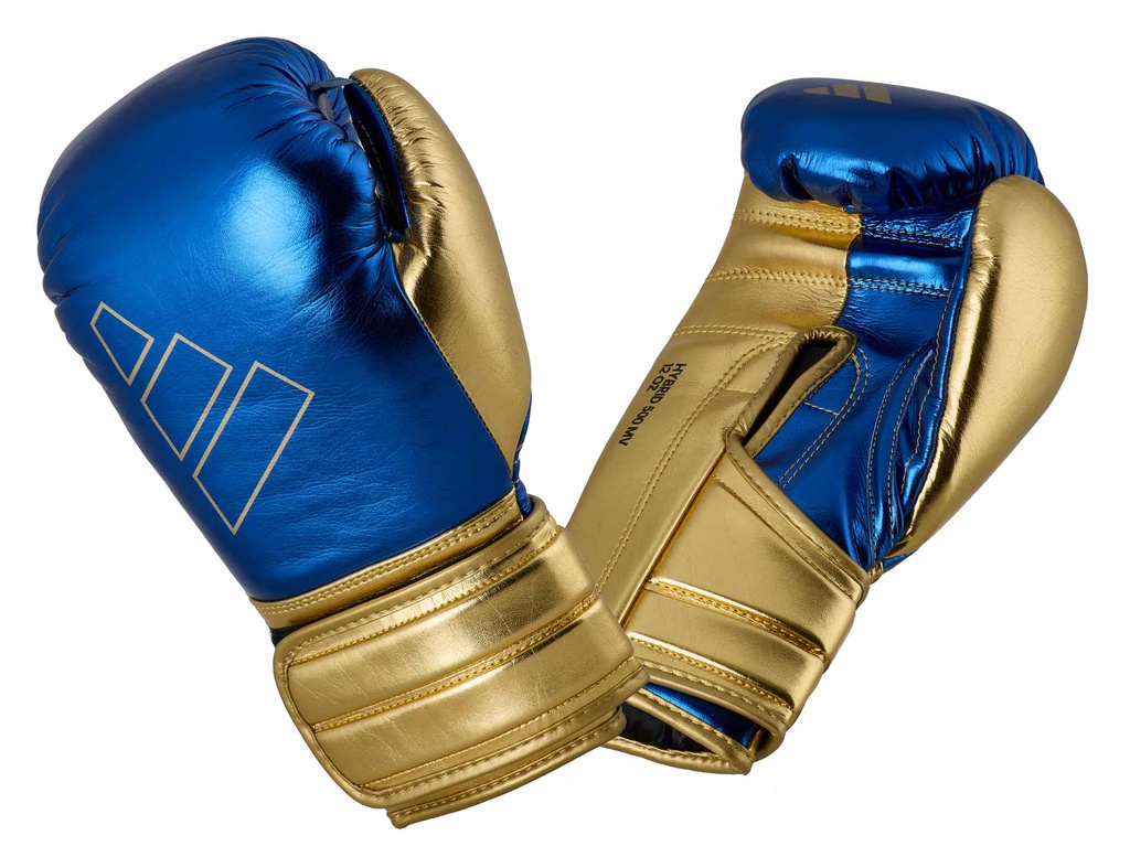 adidas Boxhandschuhe Hybrid 500, Blau-Gold 2