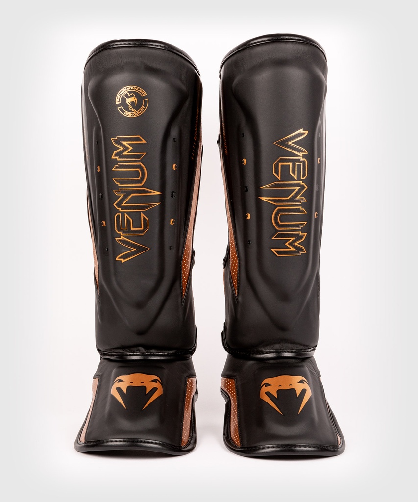 Venum Schienbeinschoner Elite Evo, Schwarz-Bronze