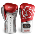 Rival Boxhandschuhe RS100 Professional Sparring mit Schnürung, Rot-Silber