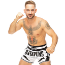 8Weapons Muay Thai Shorts Carbon Snow Night, Weiß