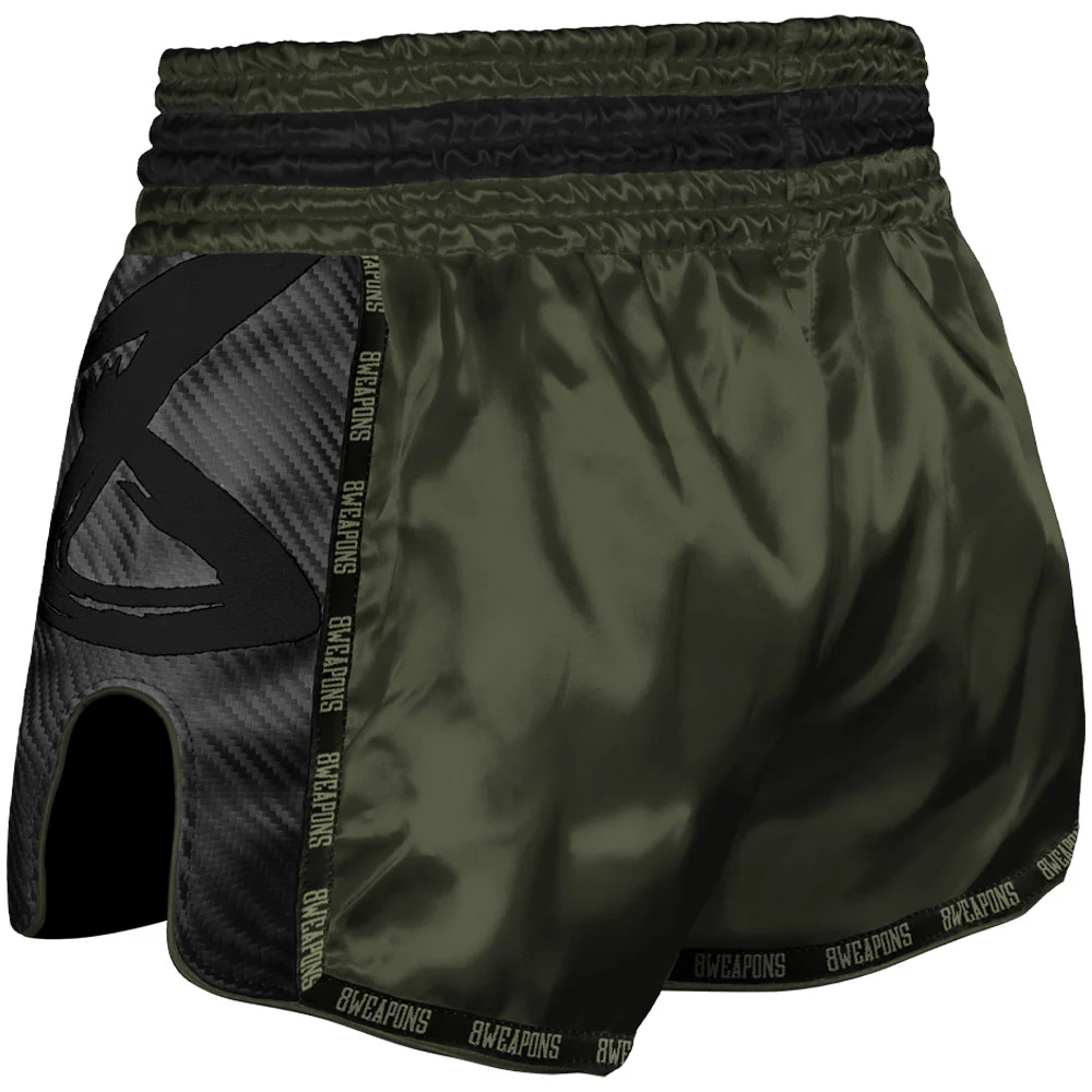 8Weapons Muay Thai Shorts Carbon Underworld Olive, Grün