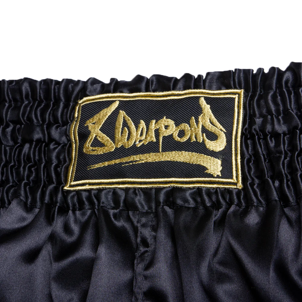 8Weapons Muay Thai Shorts Strike, Schwarz-Gold